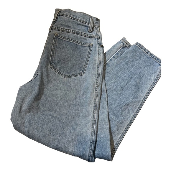 Vintage Geoffrey Beene Light Wash Mom Jeans - Tapered, High Waist, Size 8 W26 - Picture 1 of 6